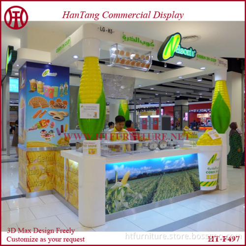 China most popular mall sweet cup corn kiosk design